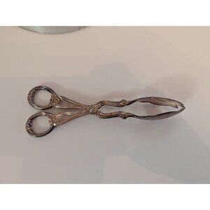 Vintage Gorham Heritage Italian Silver-Plated Ornate Ice Tongs Scissors
